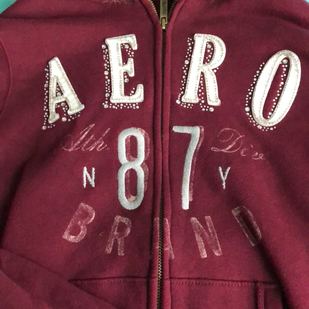Aeropostale Zip-Up with Fur Hood! - Picture 2 of 4